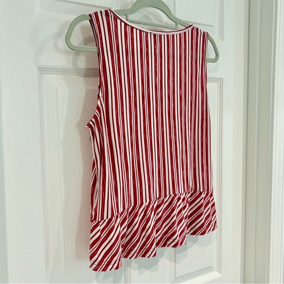 Vintage America Blues Striped Red White Tank Top Shirt Women Sz L Casual - Picture 6 of 11